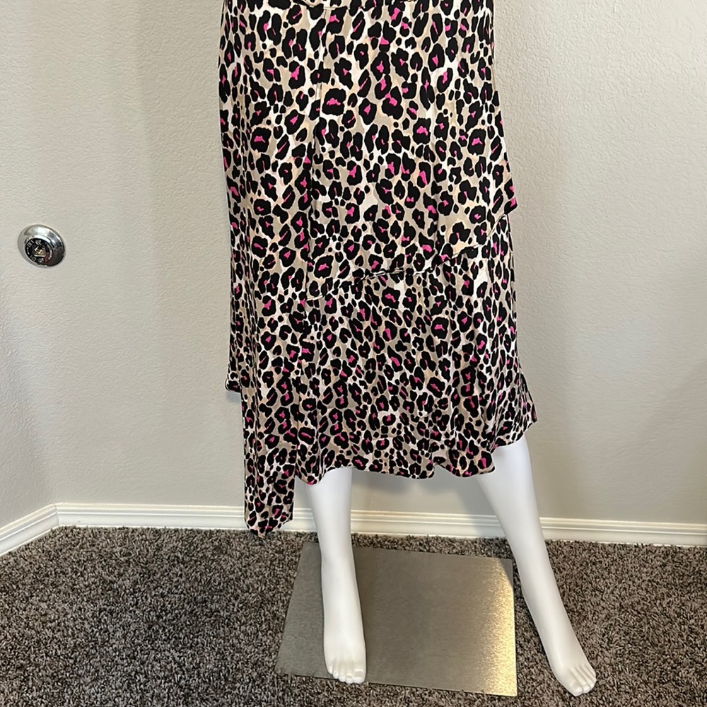 Hush (UK brand) asymmetrical pink cheetah skirt-EUC